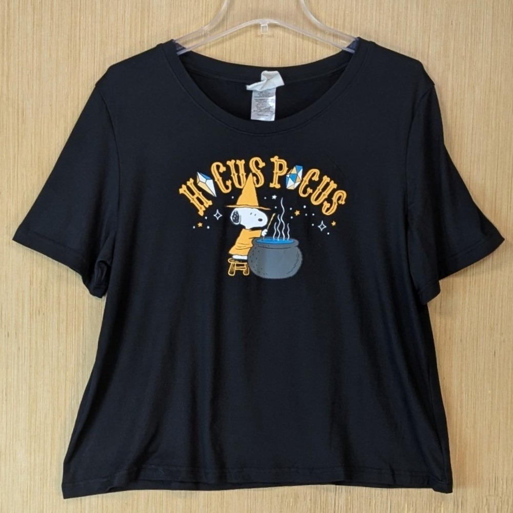 Munki Munki Peanuts Snoopy Hocus‎ Pocus Halloween Pajama Top Black Large